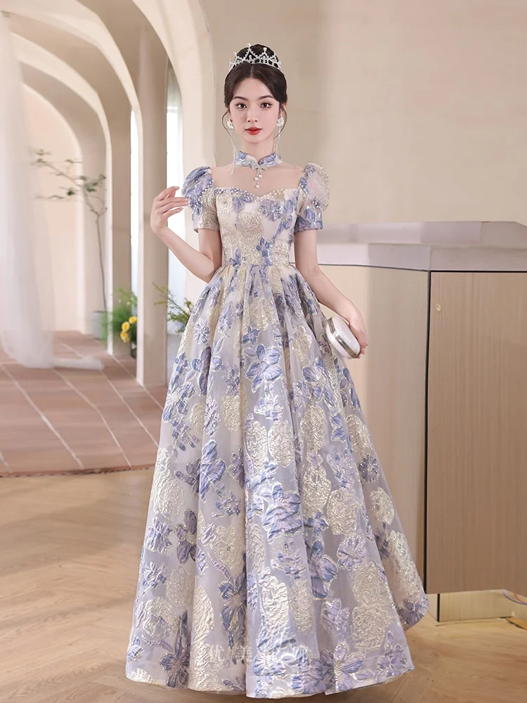 

Ele Evening Gown 2025 New Sle Banquet Aosphere Art Exam Luxury Small ence High-End Sensation and Host Summer