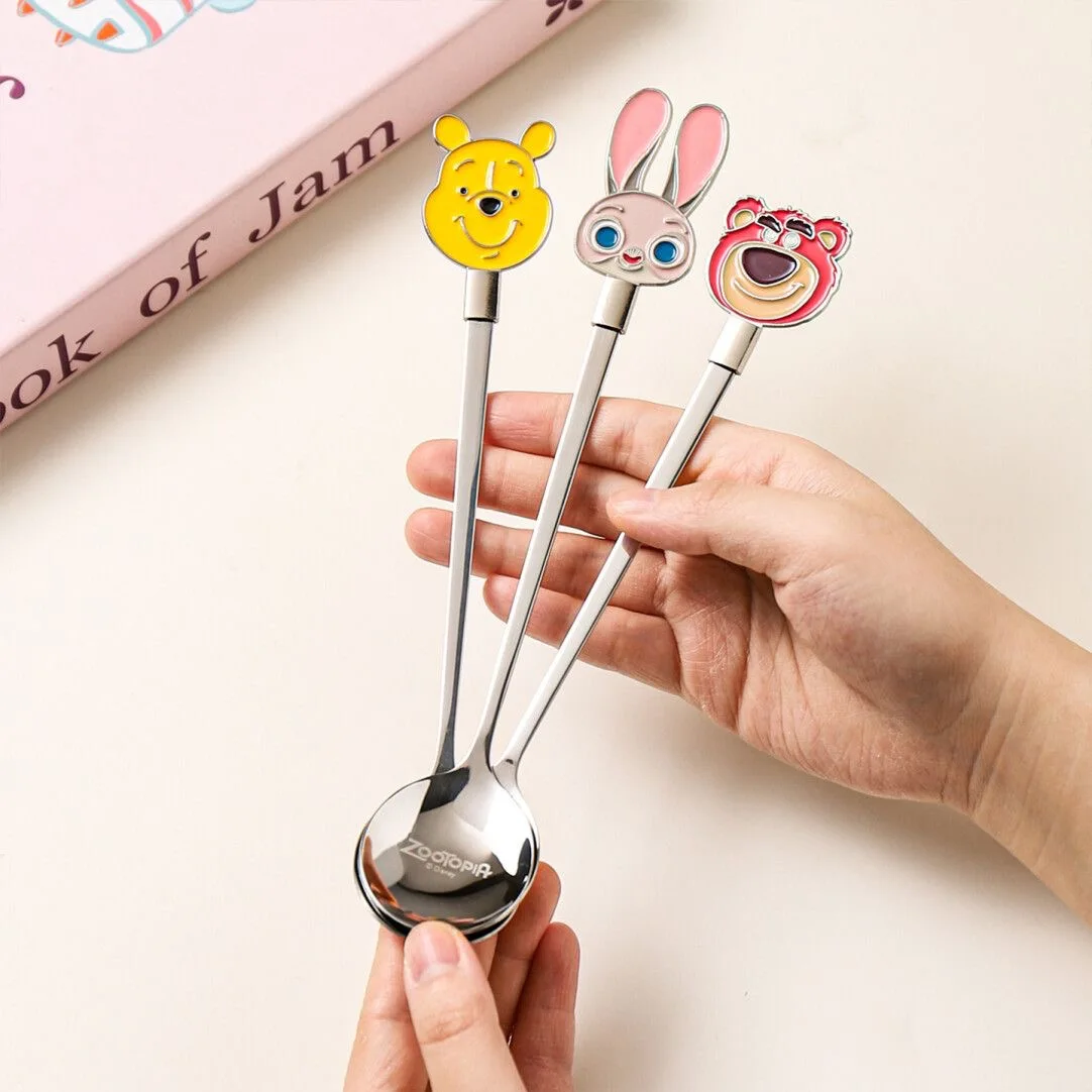 Cuillère à café mignonne ZooTopia Nick Wilde, dessin animé Disney Judy Hopps, tige d'agitation à long manche, cuillère à dessert en acier inoxydable 304