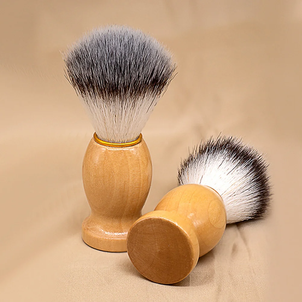 2 Pcs Badger Shaving Brush Bowl Shavers for Men Barber Supplies Natural Nylon Wool Travel