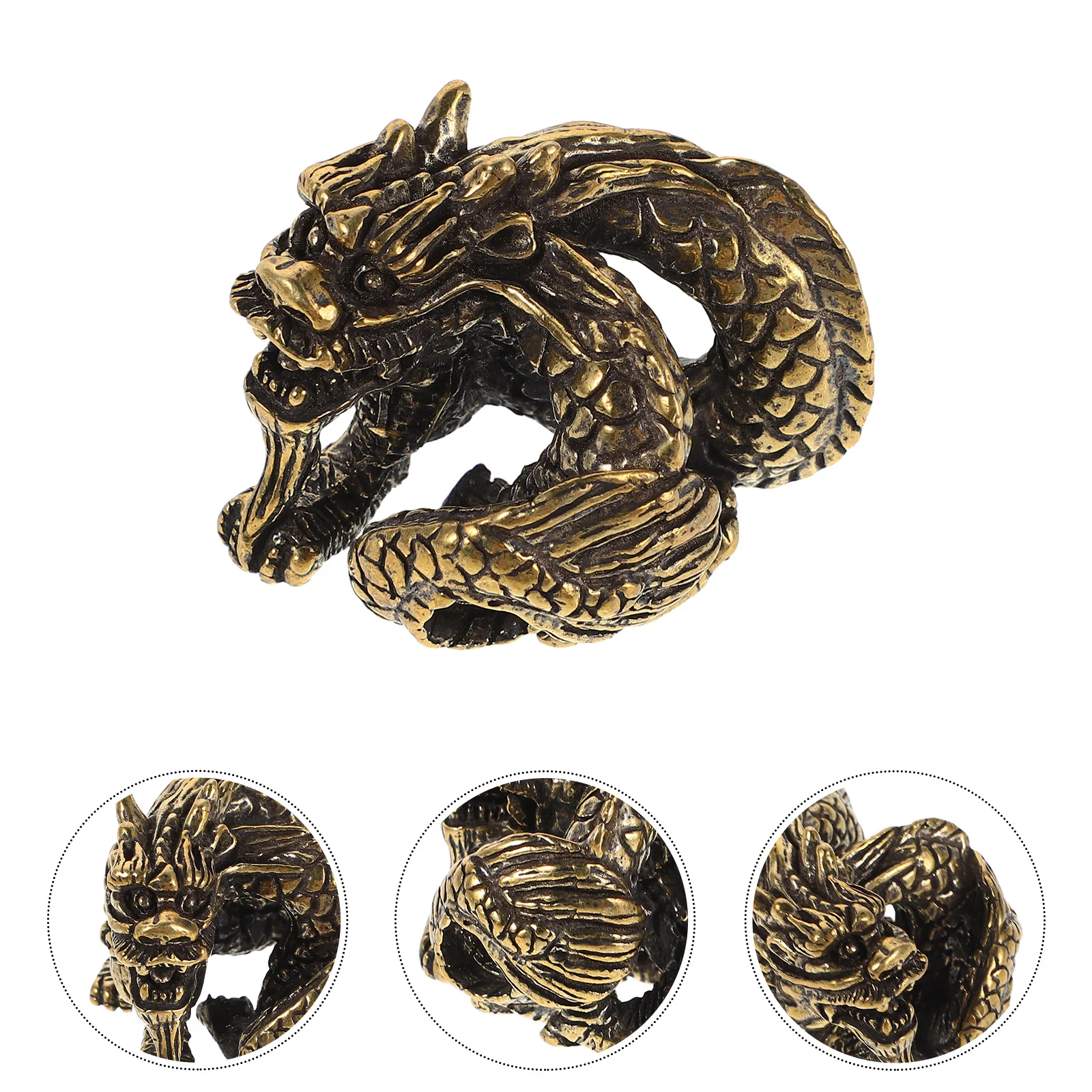 

Miniature Vintage Brass Dragon Sculpture Retro Chinese Zodiac Desktop Ornament Prosperity Wealth Decor Brass Dragon Statue