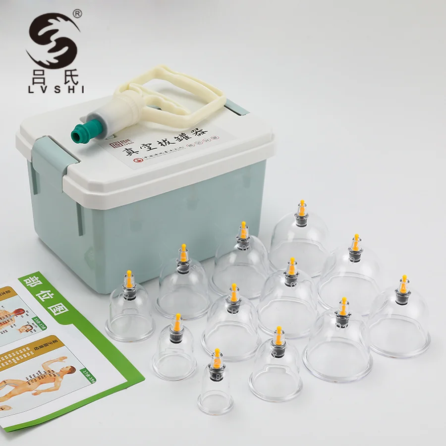 

12/24 Cans Vacuum Cupping body Massager Ventosa Suction Cups Jar Set Plastic Vacuum Suction Hijiama Therapy Cupping Set