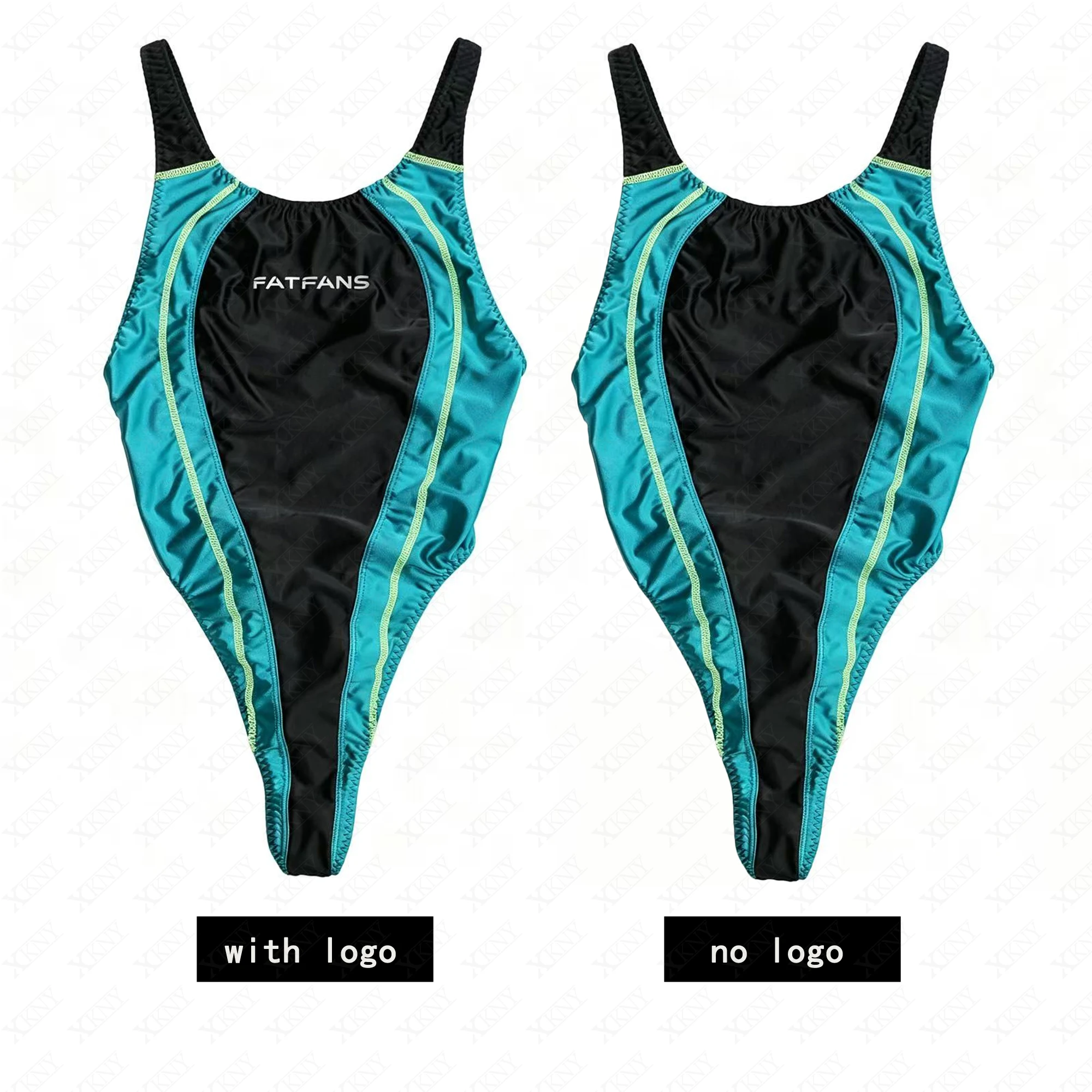 XClocKNYoung Satin-glänzender Badeanzug, ölig glänzend, farblich abgestimmt, einteiliger Badeanzug, seidig glatt, Sport- und Trainings-Badeanzug – Detail 3