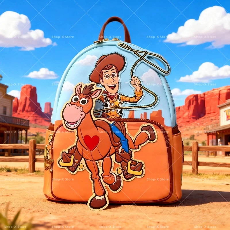 

Рюкзак Disney Loungefly Toy Story Woody & Bullseye, легкий регулируемый ремень, женская повседневная сумка, коллекционный подарок
