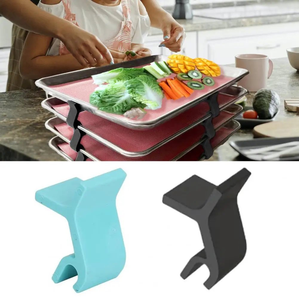 4/6/8/12Pcs Baking Sheet Stackers Clips Compact Cookie Tray Stacker Clips Neatly Stacked Pan Clips for Bakeware Organization