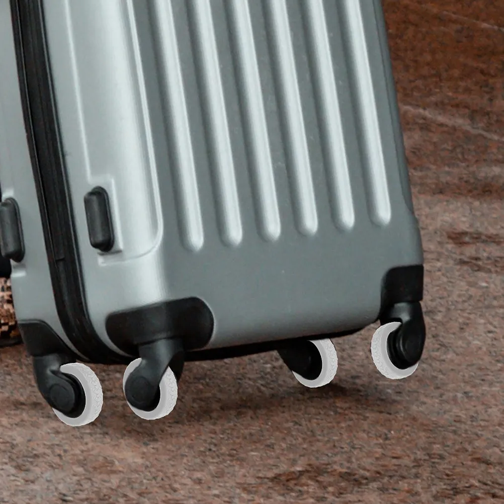 4Pcs Silicone Luggage Wheel Protector Covers Soft Noiseless Sleeve for Suitcase Casters Hardwood Floor Protection Luggage Wheel