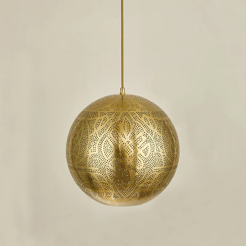 Modern Moroccan Iron Ceiling Chandelier Gold Finish Dimmable Hanging Decorative Hotel Light Fixture For Home