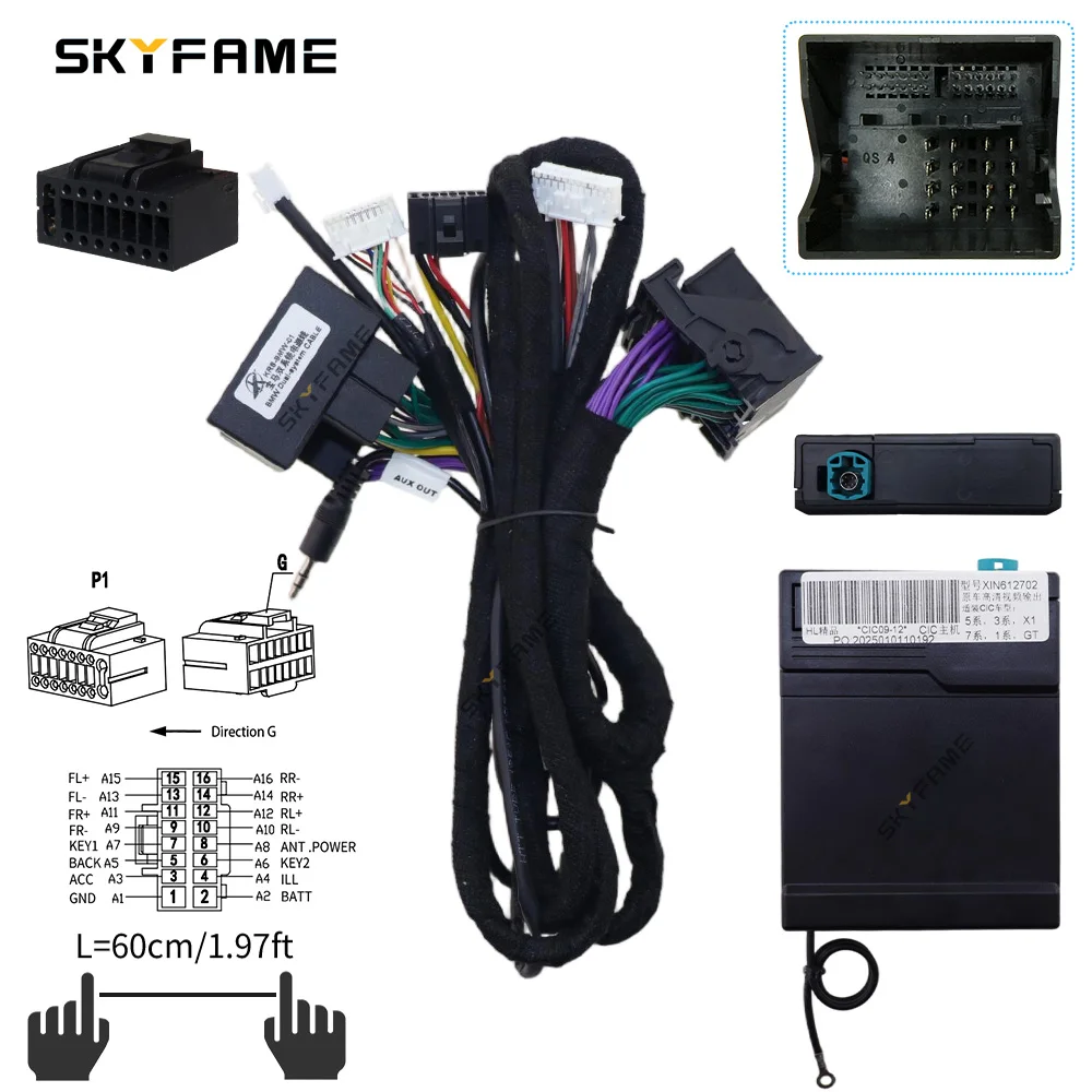 Car 16pin Wiring Harness Adapter Canbus Box RGB LVDS Decoder Android Radio Power Cable For BMW NBT CCC CIC X3 X5 X6 5/6/7 Series image 3