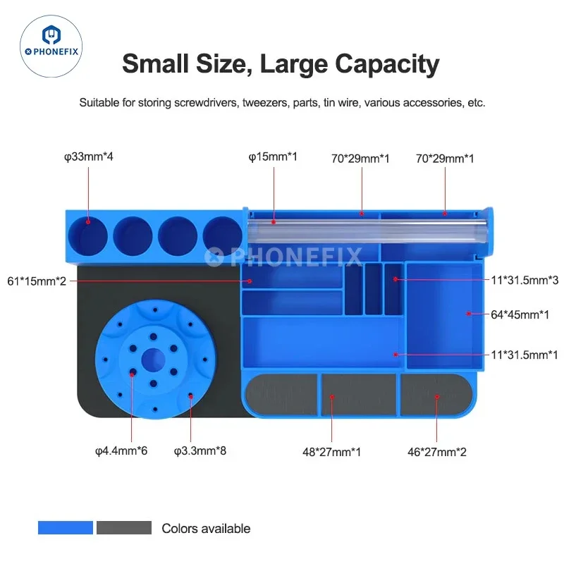 RELIFE RL-001H Universal Rotatable Magnetic Storage Box Electronics Accessories Holder for Phone Screwdriver Tweezer Repair Tool