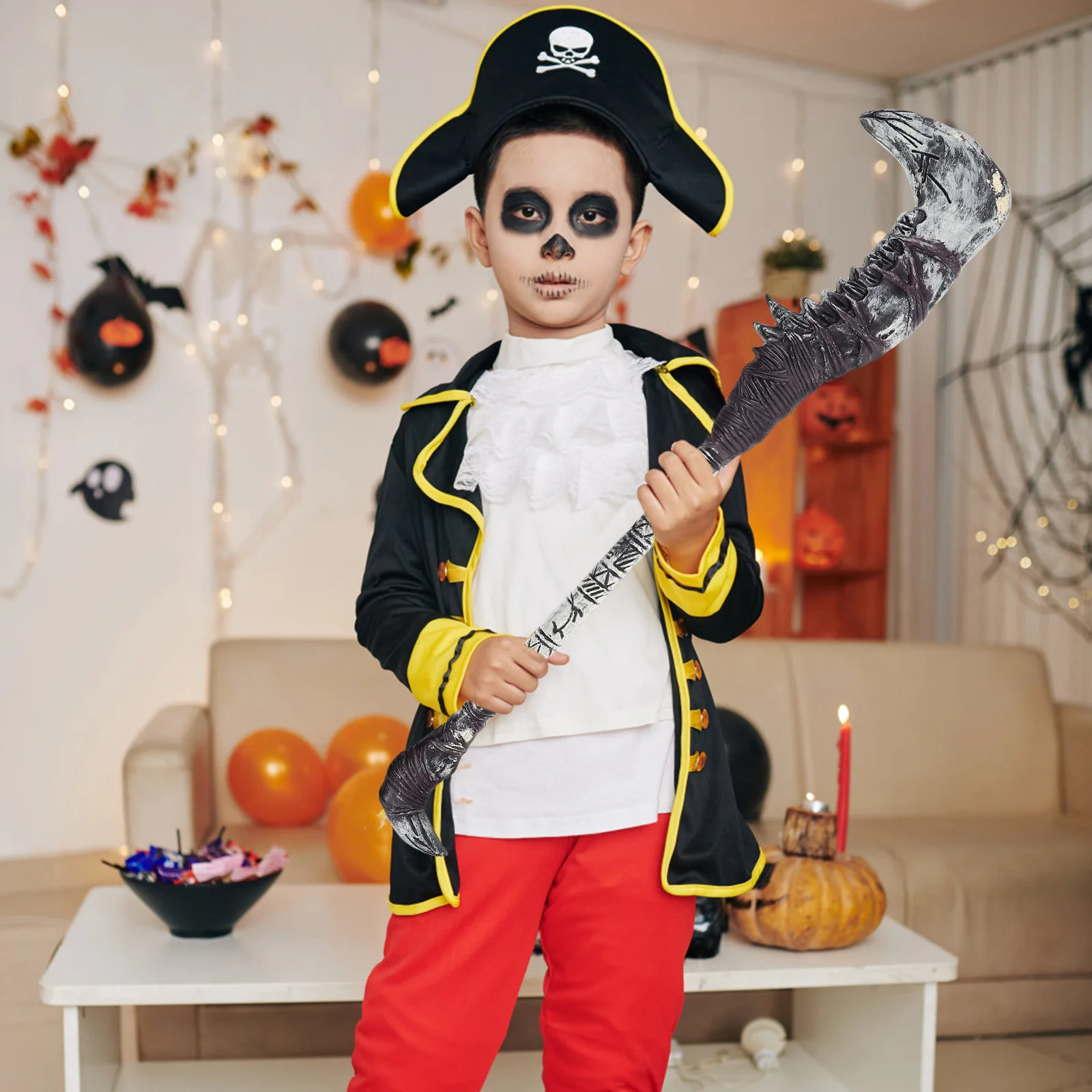 鋭い鎌の小道具 軽量 ハロウィン死神 子供用 大人用 コスチュームパーティー ロールプレイアクセサリー リアル