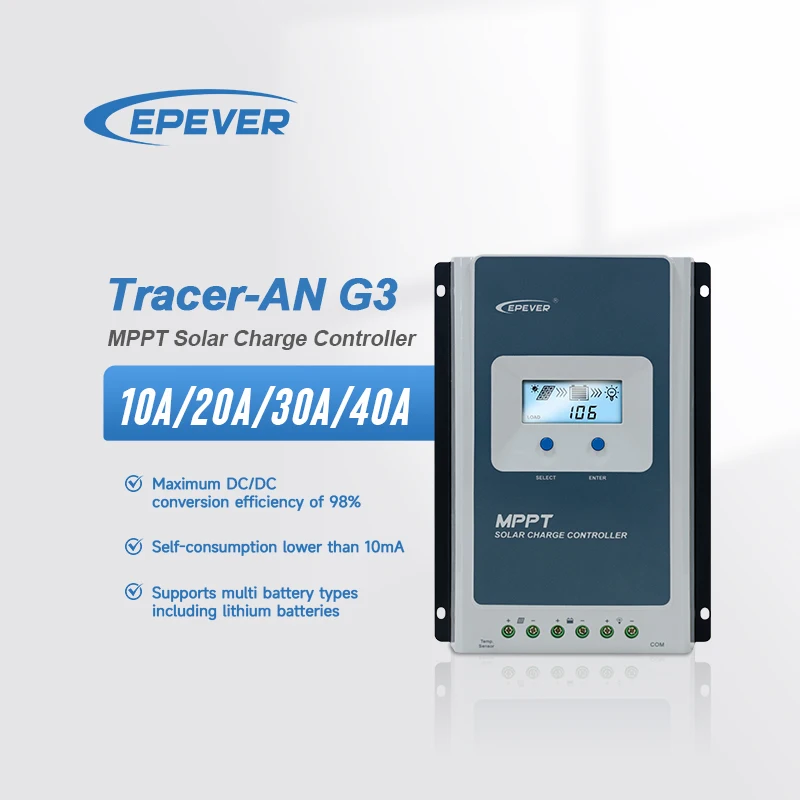 Mppt Solar Hybrid Controller 12V/24V 10A 20A 40A Controlador Solar Mppt for Solar Panel
