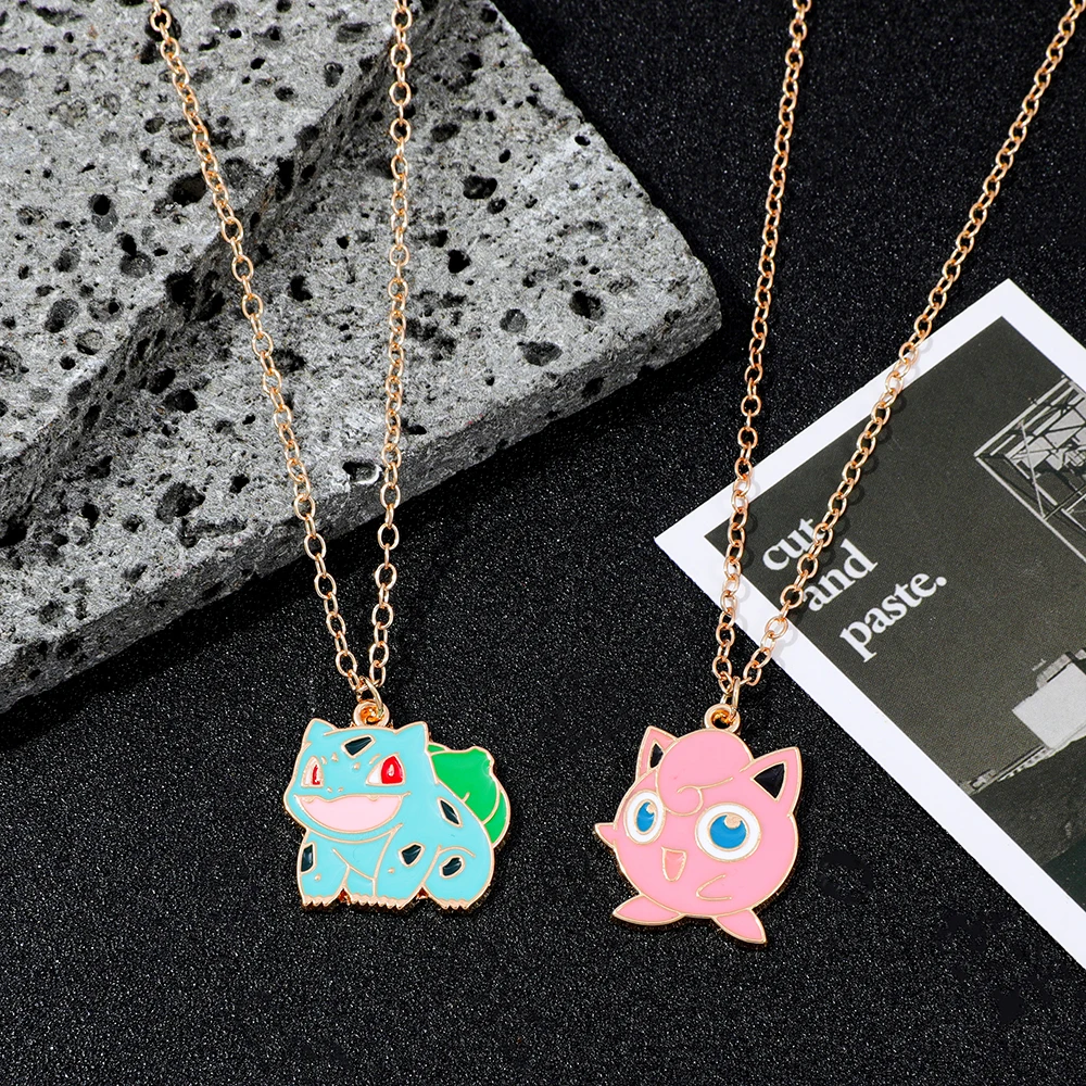 Niedliche Modische Anime-Charakter-Halskette - Cartoon Bulbasaur Jigglypuff Anhänger für Jungen & Mädchen Geburtstagsüberraschungsgeschenk – Detail 1