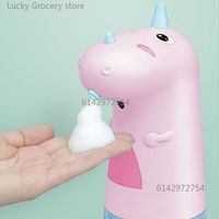 250ml Cute Unicorn Automatic Rechargeable Battery Soap Dispenser Foam Cartoon Touchless Hand Sanitizer Bottle ABS Kid Bathroom