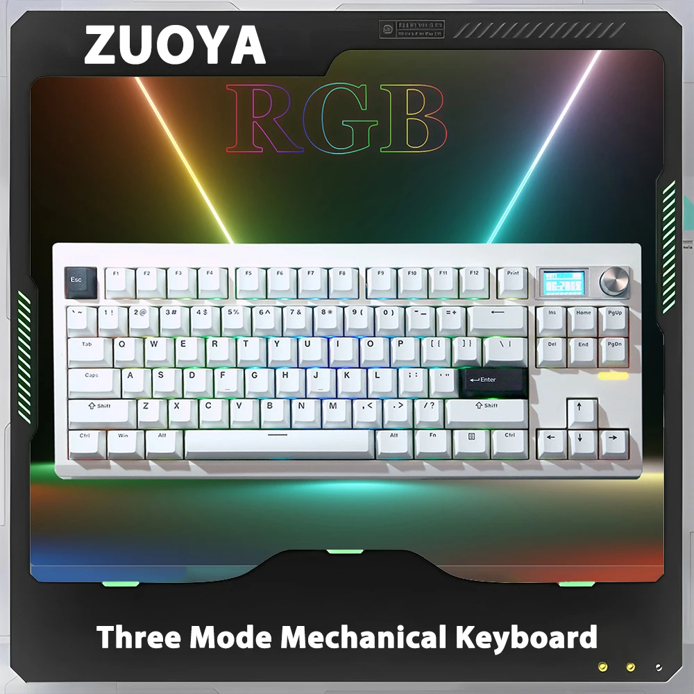 

ZUOYA GMK87 Mechanical Keyboard Three Mode Multifunctional Knob RGB Wireless Gamer Keyboard Pc Gaming Accessories Office Gift