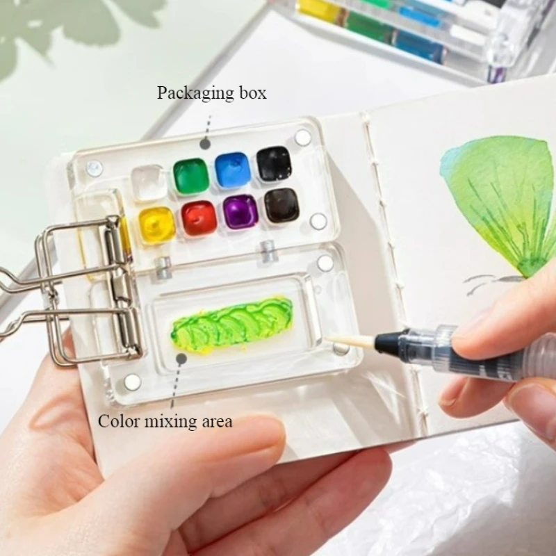 

Mini Portable Watercolor Palette Set Acrylic Grid Paint Box Set for Painters Artists StudentsTravel Ready Paint Palette Bundle