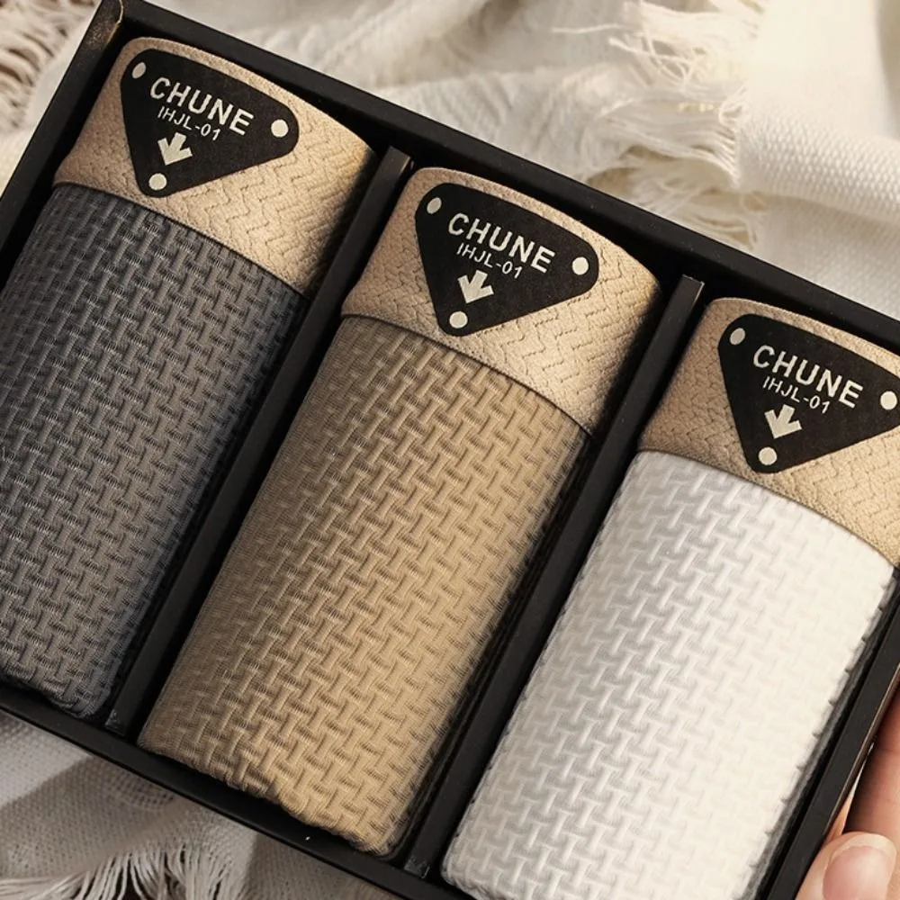 3 قطعة الرجال Traceless مريحة الحرير الجليد سراويل داخلية بسيطة السراويل الملاكمين الملابس الداخلية السراويل المسطحة سلس ملخصات الذكور #2