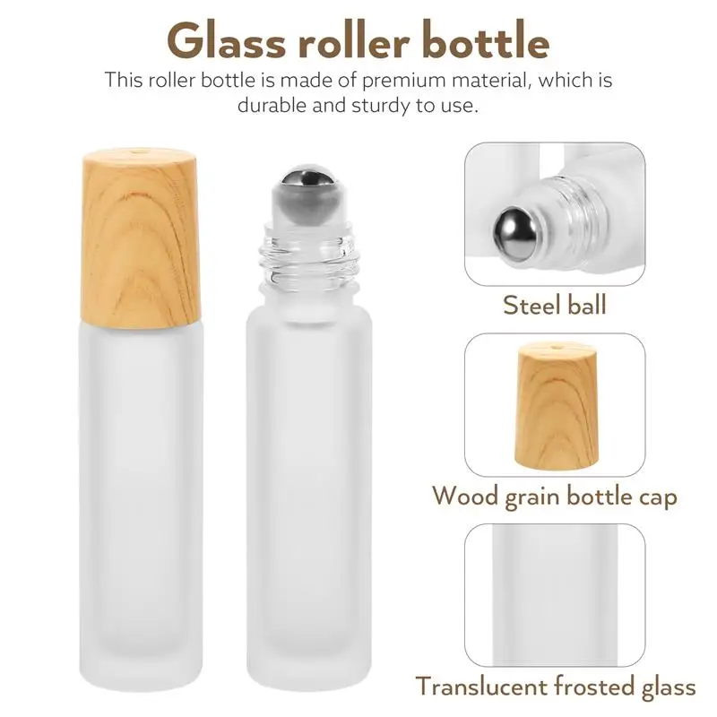 3pcs Portable Leak Proof Glass Refillable Roller Bottles for Oils Essential Oil Bottles Perfume Bottles