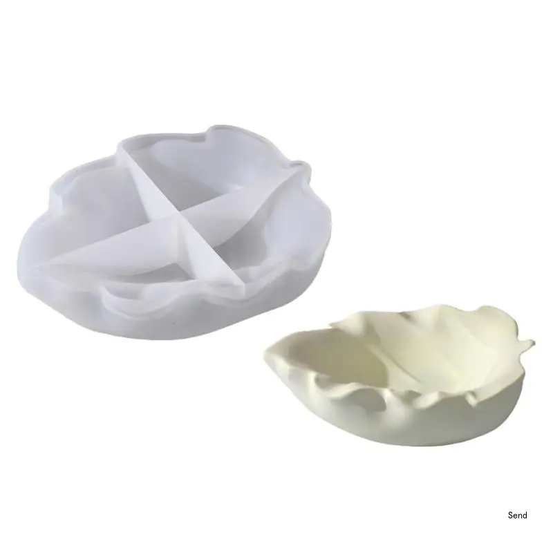 Silicone Mold for Leaf Shaped Bowl Jewelry Storage Plate Making Mould Handmade Epoxy Dish Mold Plaster Fruit Tray Mould