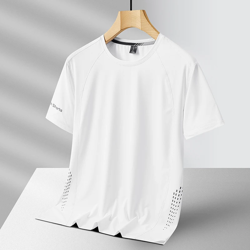 Quick Dry Sport T Shirt Men\'S 2024 Short Sleeves Summer Casual White Plus OverSize 6XL 7XL 8XL 9XL Top Tees GYM Tshirt Clothes