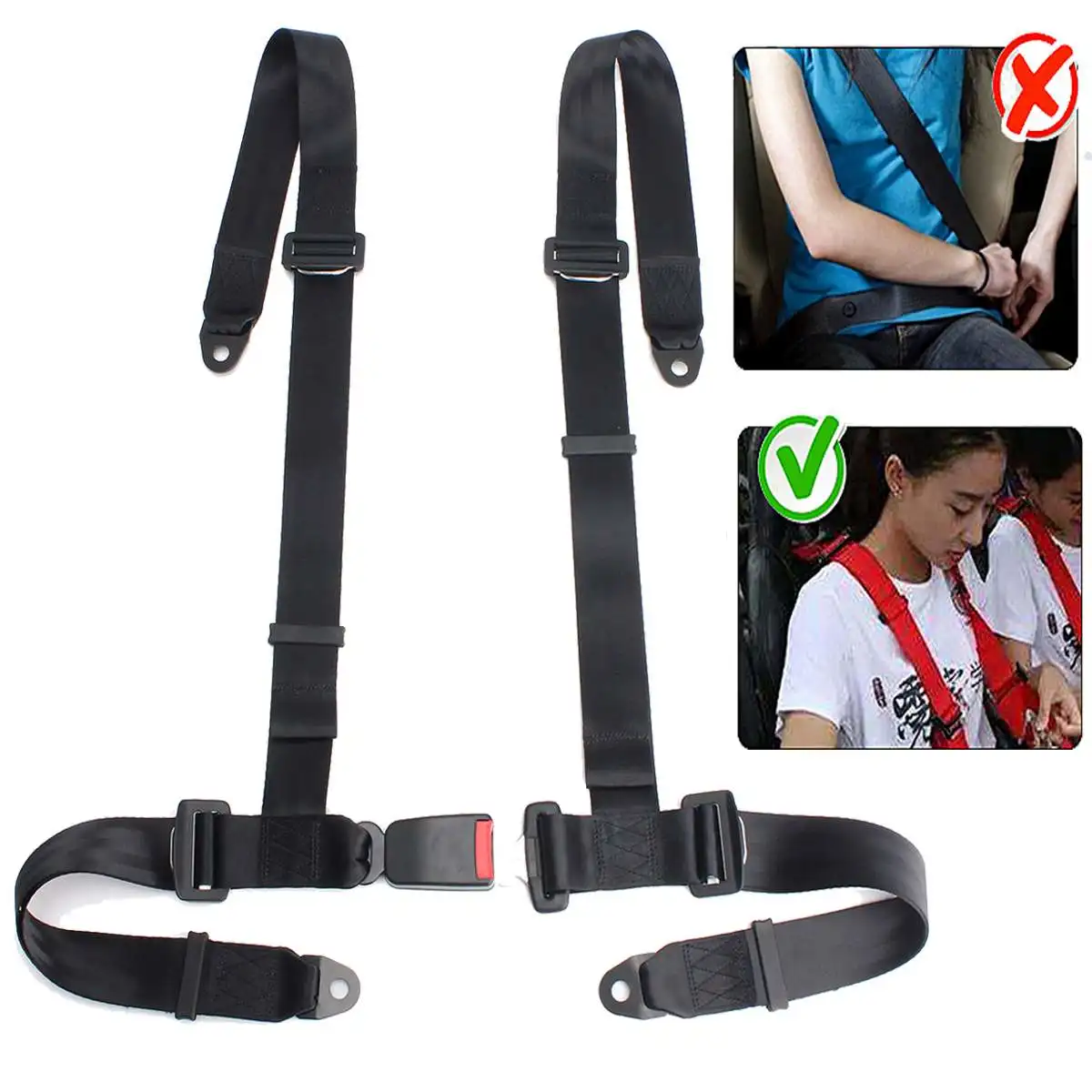 Car Racing Seat Belt Sports Racing Harness Safety Seat Belt 3 4 Point Fixing Mounting Quick Release Nylon