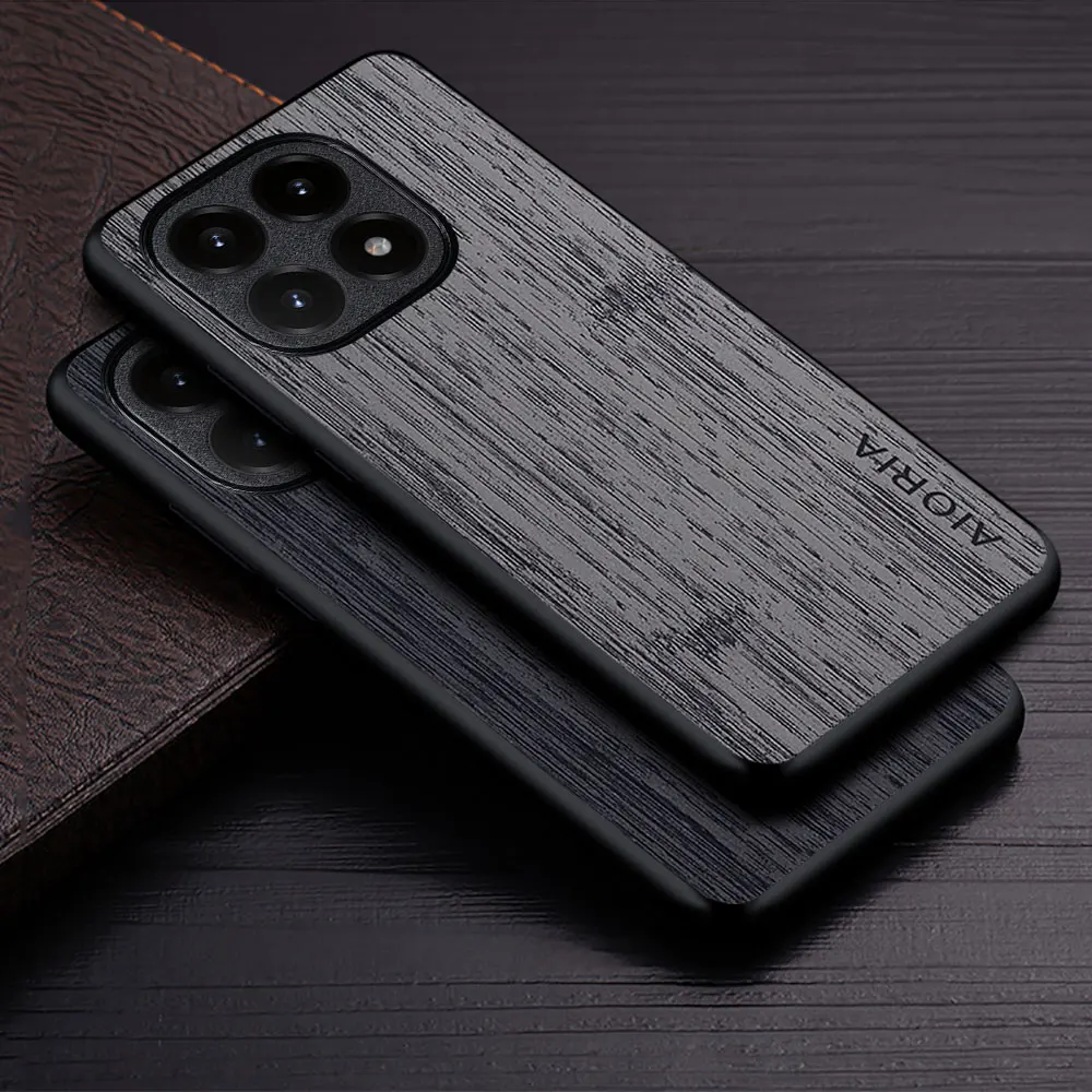 Funda para Xiaomi 15T Pro Funda de cuero con patrón de madera de bambú Funda de lujo Funda para xiaomi 15T Funda Coque