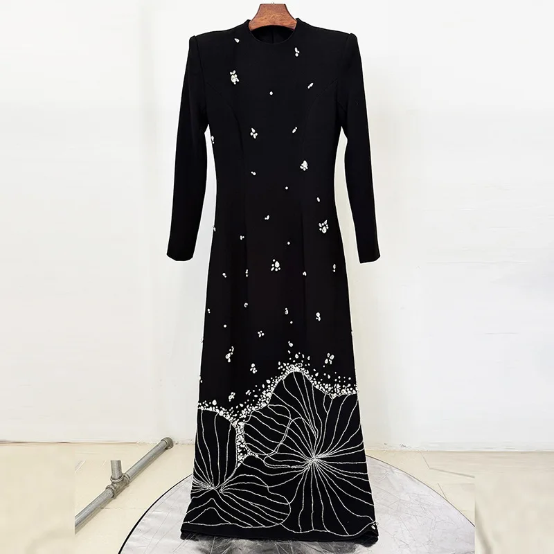 Vestido de fiesta de cumpleaños de sirena blanca de lujo, cuello alto, mangas largas, Bedas de cristal, vestidos formales de satén para fiesta y desfile, vestidos de noche
