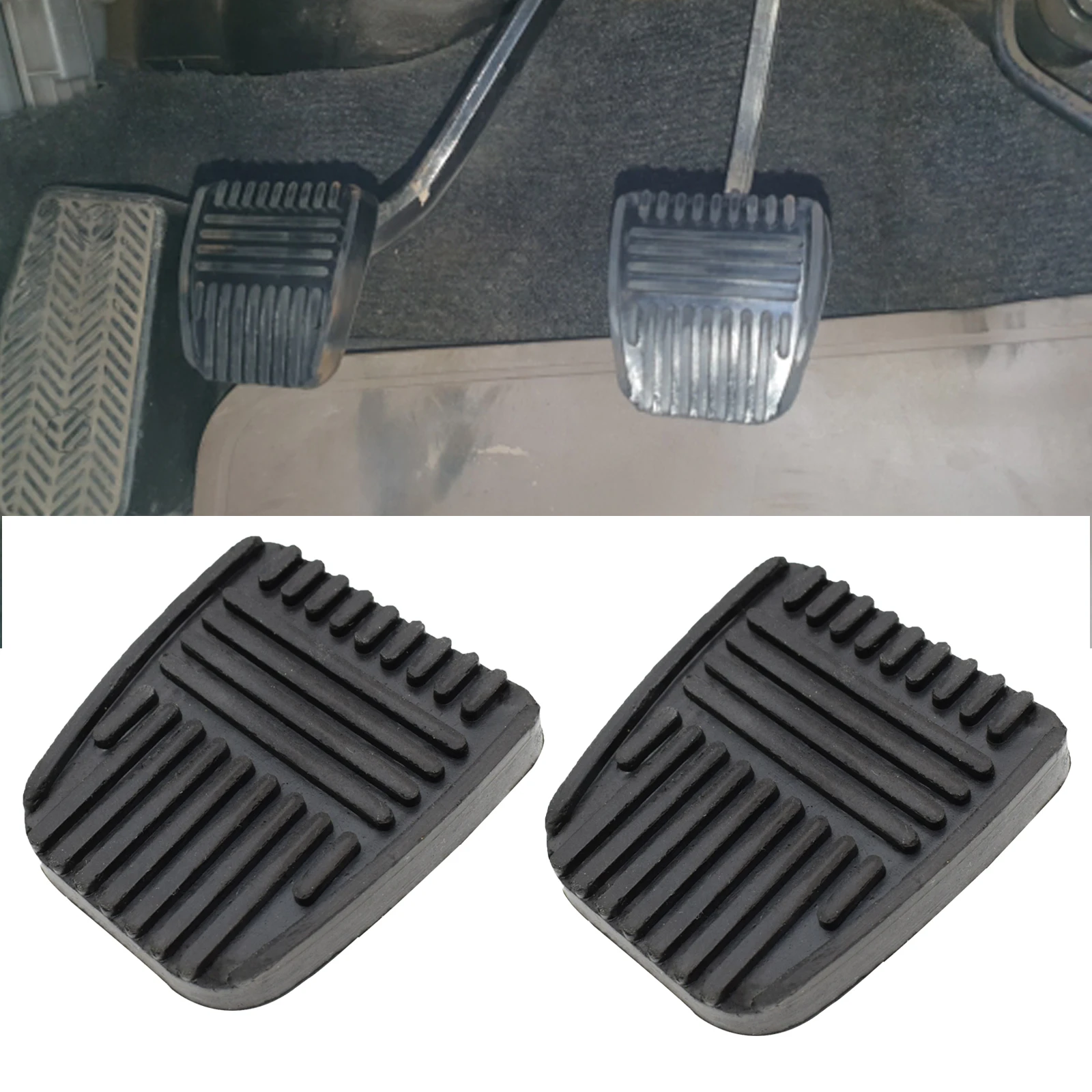 2Pcs Brake Clutch Pedal Pad Cover Set For Toyota Camry 4Runner Celica Land Cruiser Paseo RAV4 Van Car-Styling Rubber 31321-14020