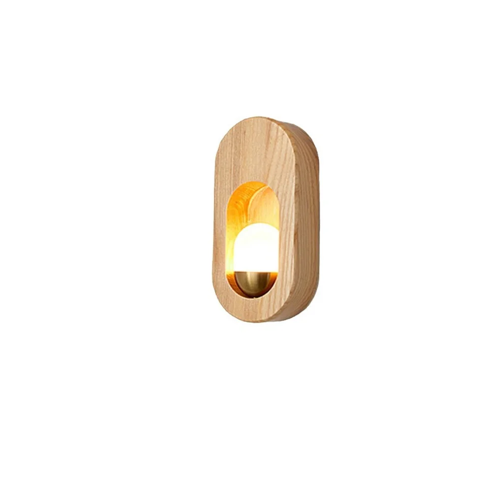 Applique Murale LED en Bois Massif au Design Scandinave Moderne et Simple, Luminaire Décoratif d'Nik, Idéal pour une Chambre à Coucher, un Hôtel ou un Allée