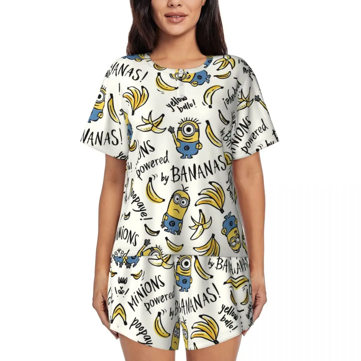 

Minions New Summer Plus Size 4XL Pajamas Set for Women Nightwear