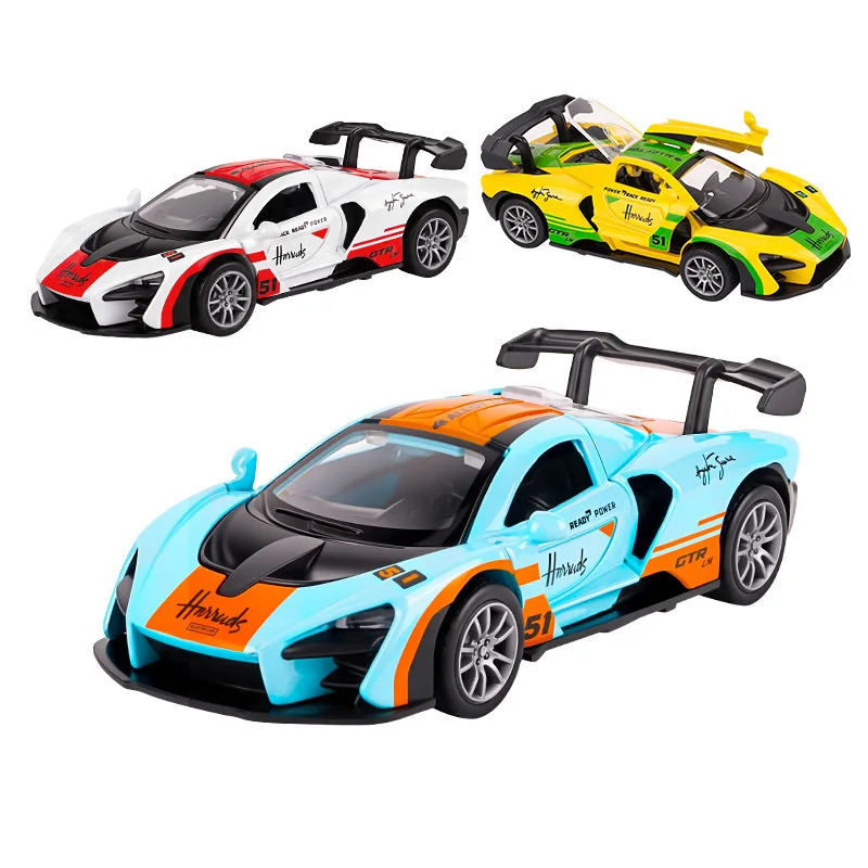 1:32 Alloy Graffiti Sports Car Children's Toy Ornaments Model Boy Pull-back Alloy Car Plastic