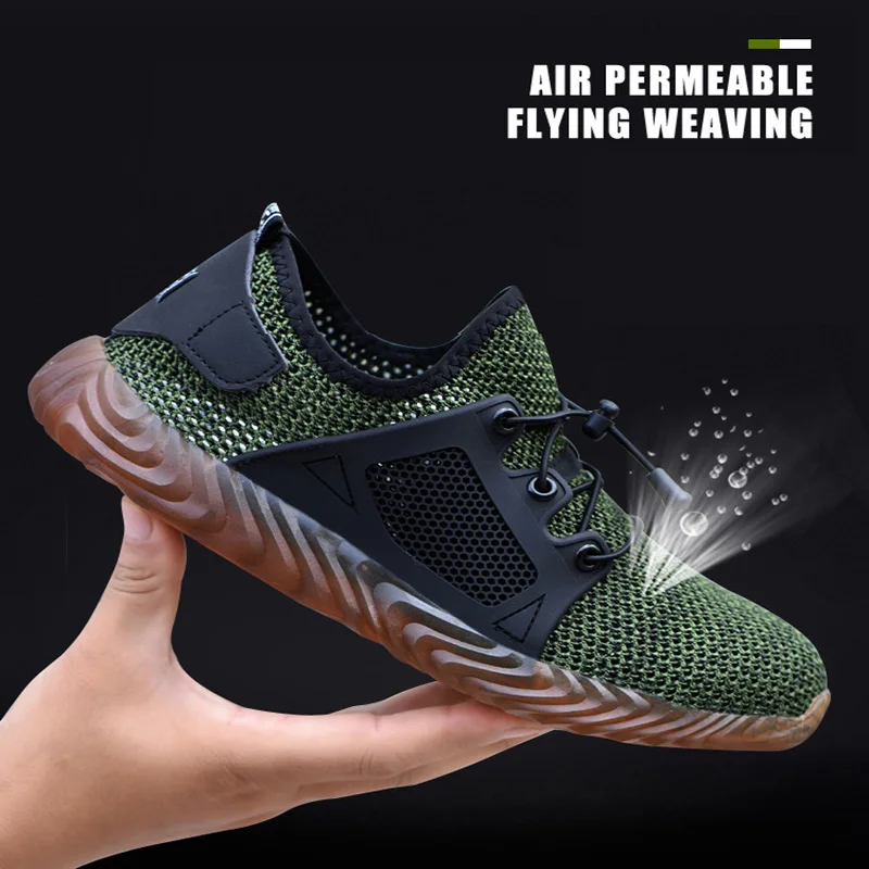 Men Work Sneakers Safety Shoes Construction Steel Toe Work Safety Boots Men Shoes Anti-puncture Work Summer Shoes Breathable