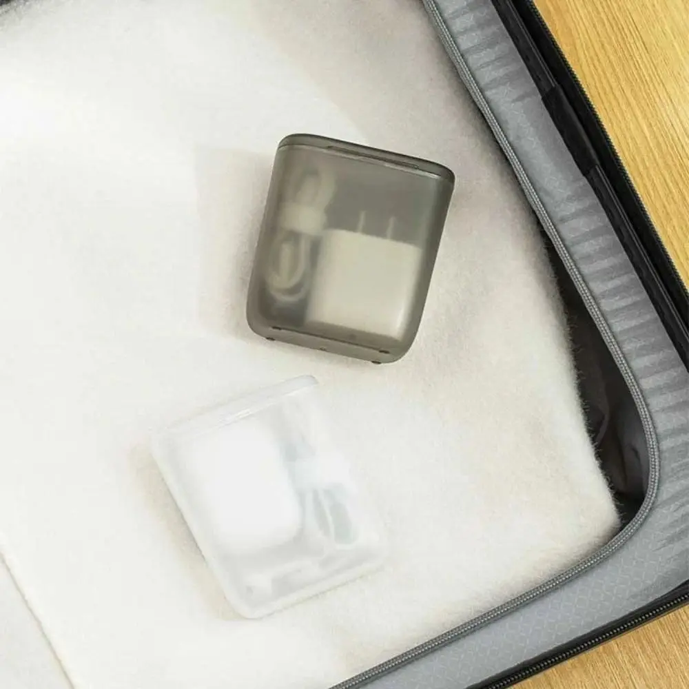 Data Cable Storage Box With Cover Transparent Dustproof Cable Wire Container Box Mobile Phone Charger Storage Box