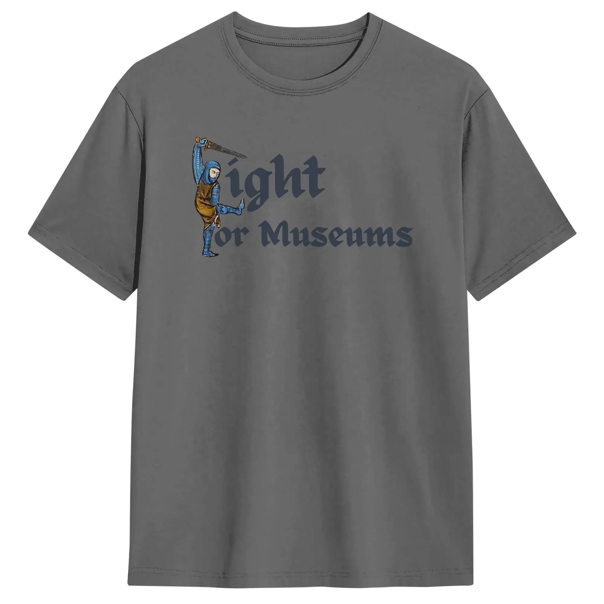 Fight For Museums Medieval T-Shirt I Am Fine! Harajuku T Shirts Short Sleeve Y2K Fun Tshirt Beach Pure Cotton Plus Size Top Tees