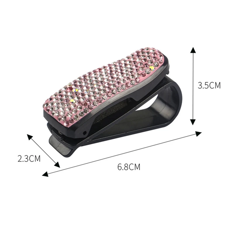 Rhinestone Car Glasses Clip Auto Sun Visor Glasses Sunglasses Bracket Clips Auto Eyewears Clip Card Bill Ticket Organizer Clips