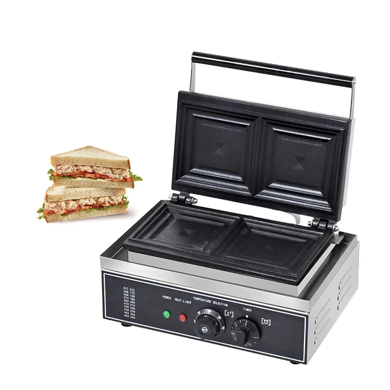 

220V Commercial Kitchen Equipment Stainless Steel Sandwich Maker High Efficiency Easy Clean Sandwich Maker