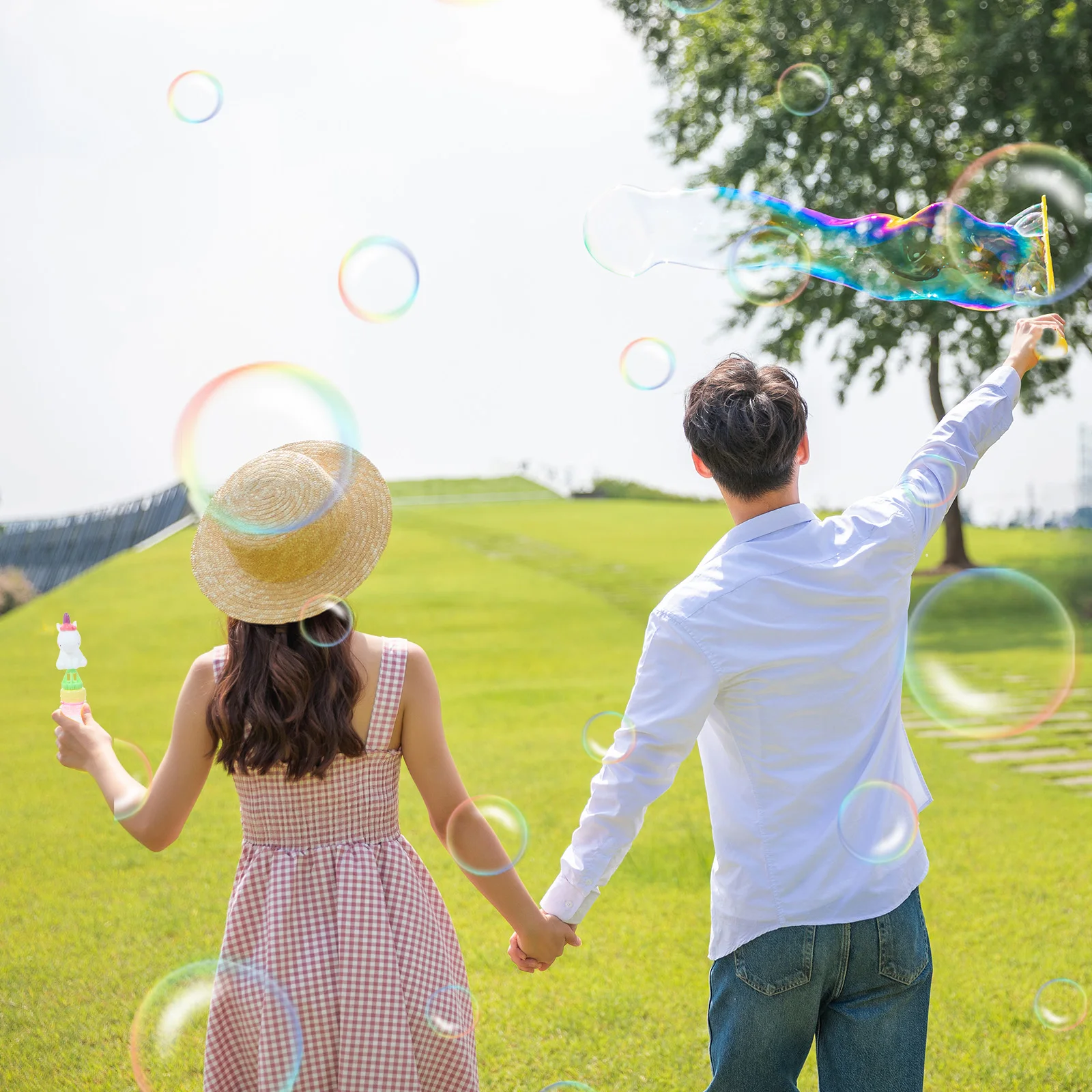 2 Pcs 미니 버블 스틱 지팡이 장난감 부는 지팡이 유아 생일 파티 호의 작은