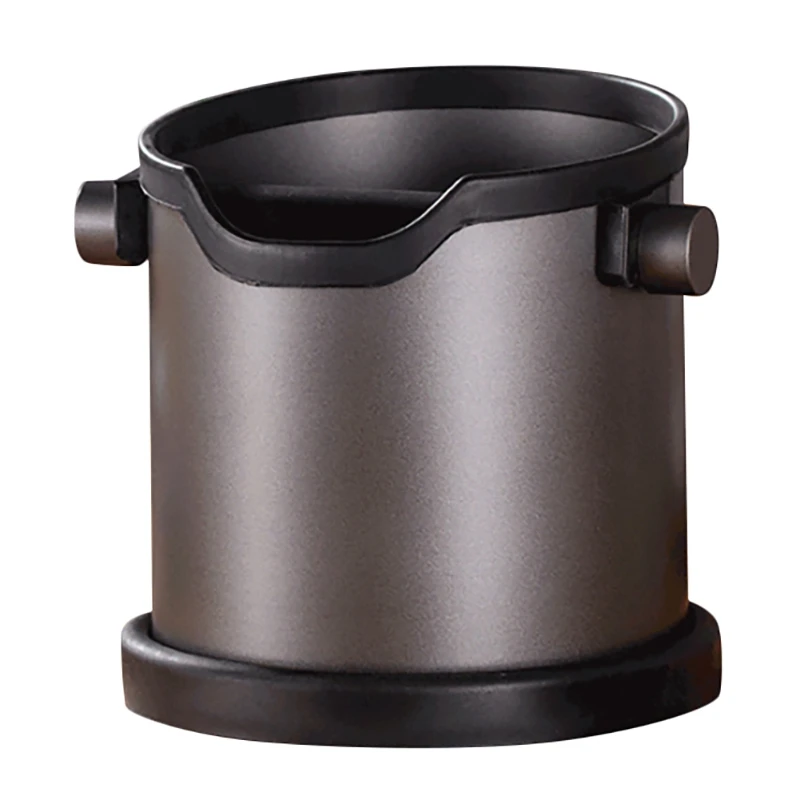 

Espresso Grind Container Stainless Steel Coffee Knock Box Anti Slip Coffee Grind Dump Bin Waste Detachable Knock