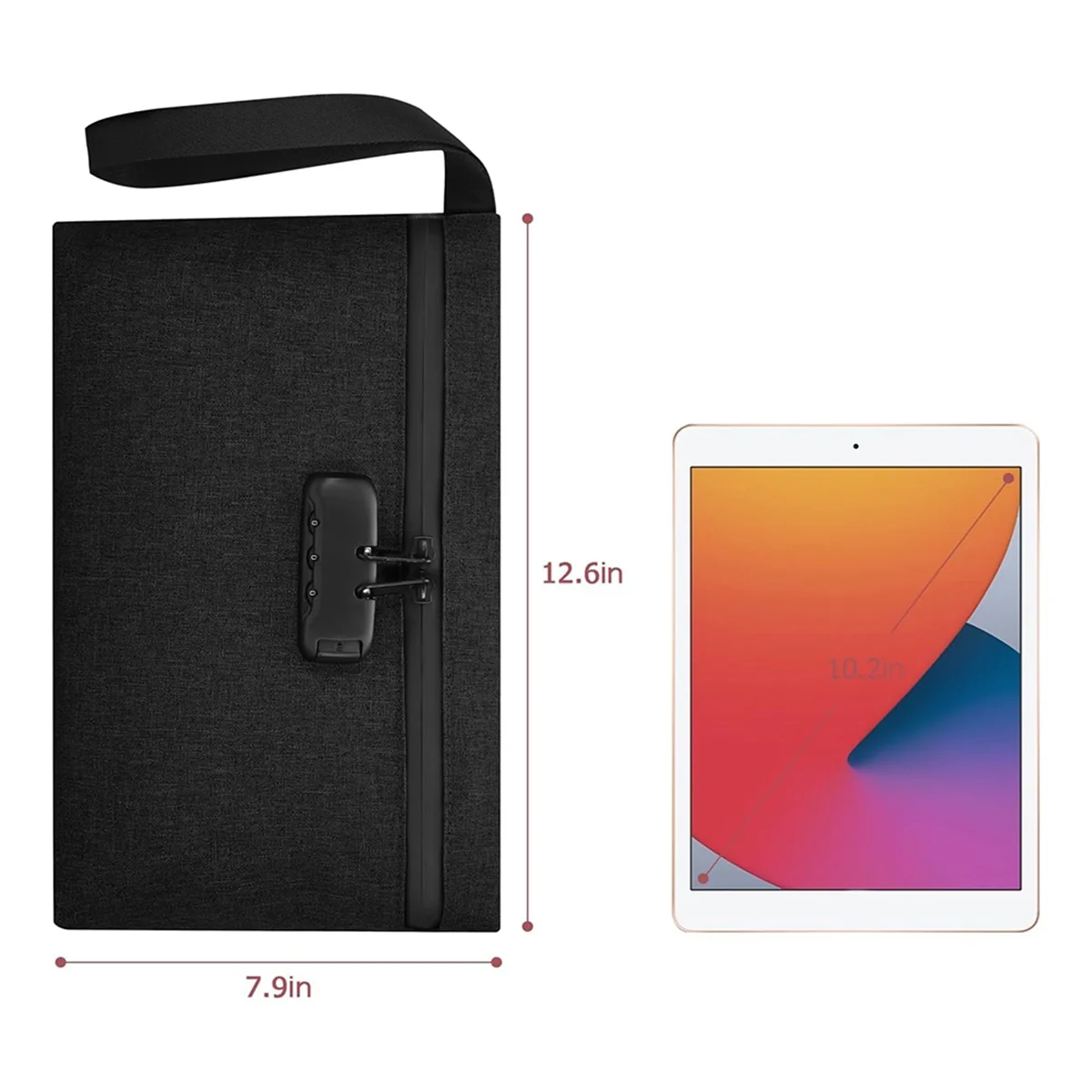 ABQR Money Bag with Lock, Lockable Cash Bag, Waterproof Bank Bag with Zipper and Lock for Cash, Cell Phone B