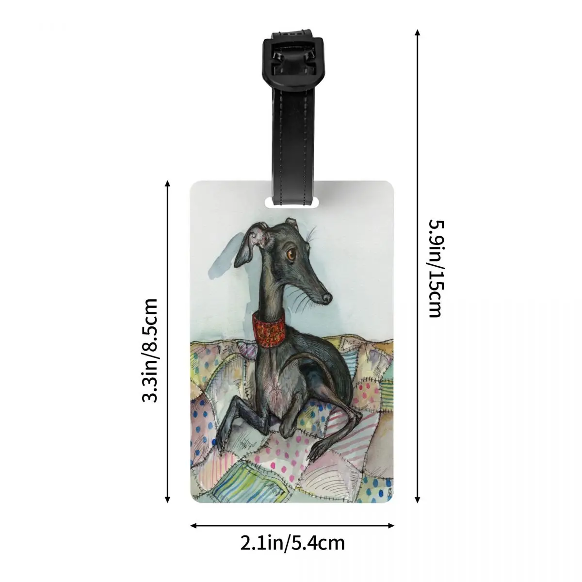 Aangepaste Windhond Whippet Hond Bagagelabel Privacy Bescherming Bagagelabels Reistas Labels Koffer