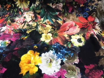 高品質のシルク衣類,伸縮性のある重い花のスプレー生地,女性のためのデザイナーの刺painting,30