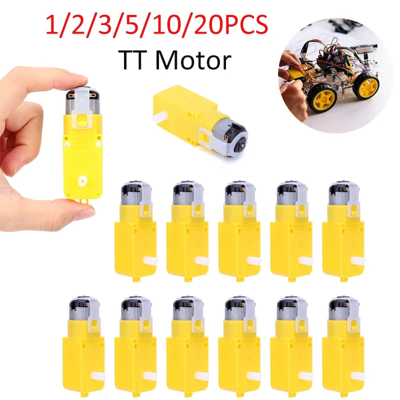 1-20pcs TT Motor DC 3-12V Smart Car Chassis Four Drive Car Motor Install EMC Electric Gear Motor for DIY Smart Car Robot