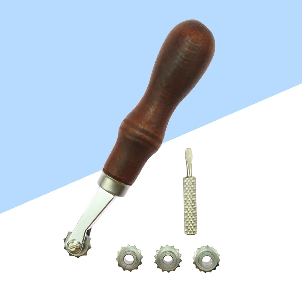

1Set Spacing Wheel Tool Premium Craft Wheel Sturdy Rust-Resistant Wood Handle DIY Creaser Bevel Trimmer for Belt Wallet