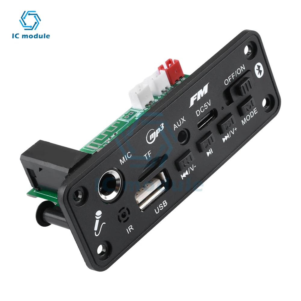 MP3 Bluetooth Amplifier Decoder Board 2 * 3W With Microphone Jack MIC Bluetooth 5.3 Lossless U disk TF Card AUX Player