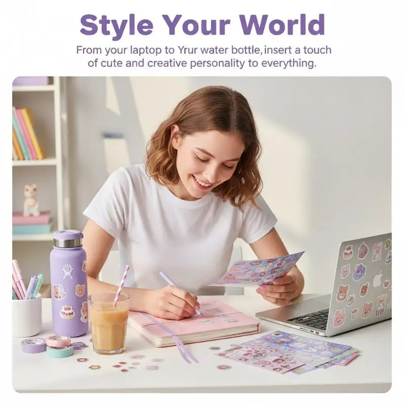 100pcs Cute Stickers With Adorable Designs For Notebook Decoration (Mini Stickers)