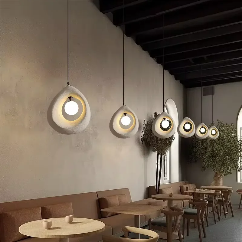 TechHPPendant Lights Japanese Wabi Sabi Minimalist Bedroom Kitchen Island G9 LED Chandeliers Living