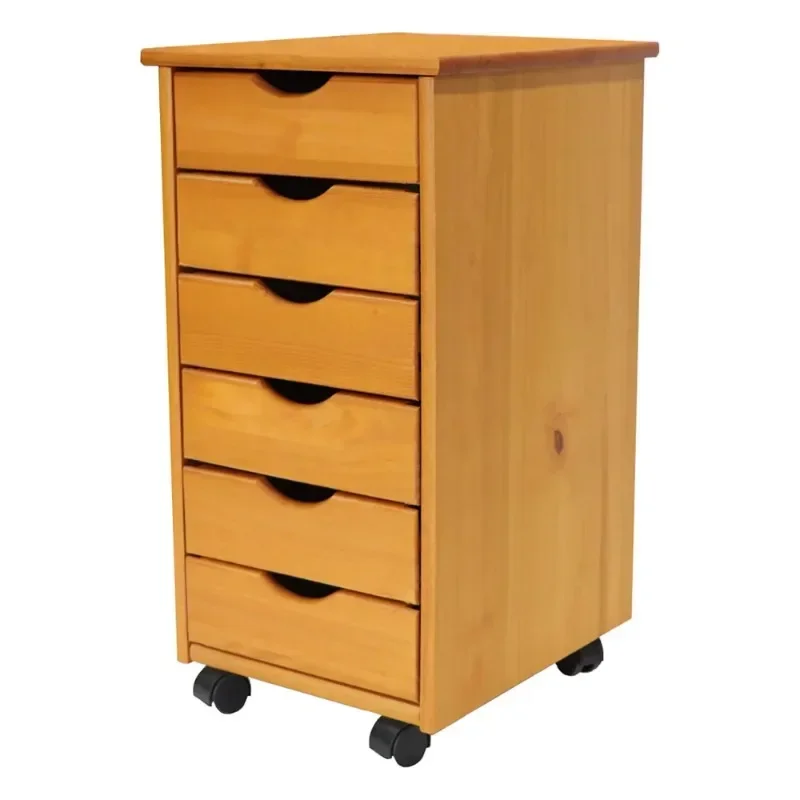 Factory Direct 2026 Simple Adeptus Original Roll Cart, Solid Wood, 6 Drawer Roll Cart, Med Pine, Filing Cabinet Office Cabinet