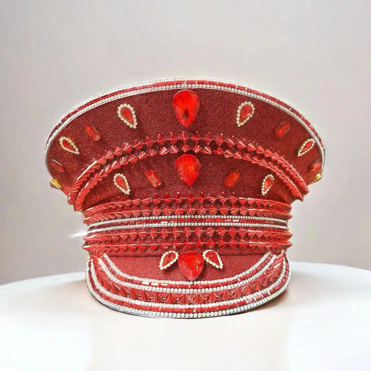 

Шляпа капитана в стиле стимпанк со стразами для карнавала, Марди Гра, винтажные военные аксессуары и головные уборы для мужчин и женщин