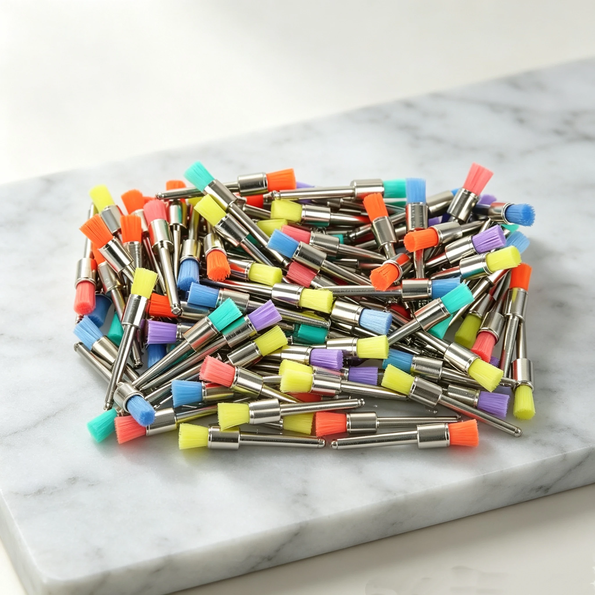 100Pcs Dental Tooth Polishing Brushes Flat Type Nylon Prophy Brush Dentist Clinic Tools Soft
