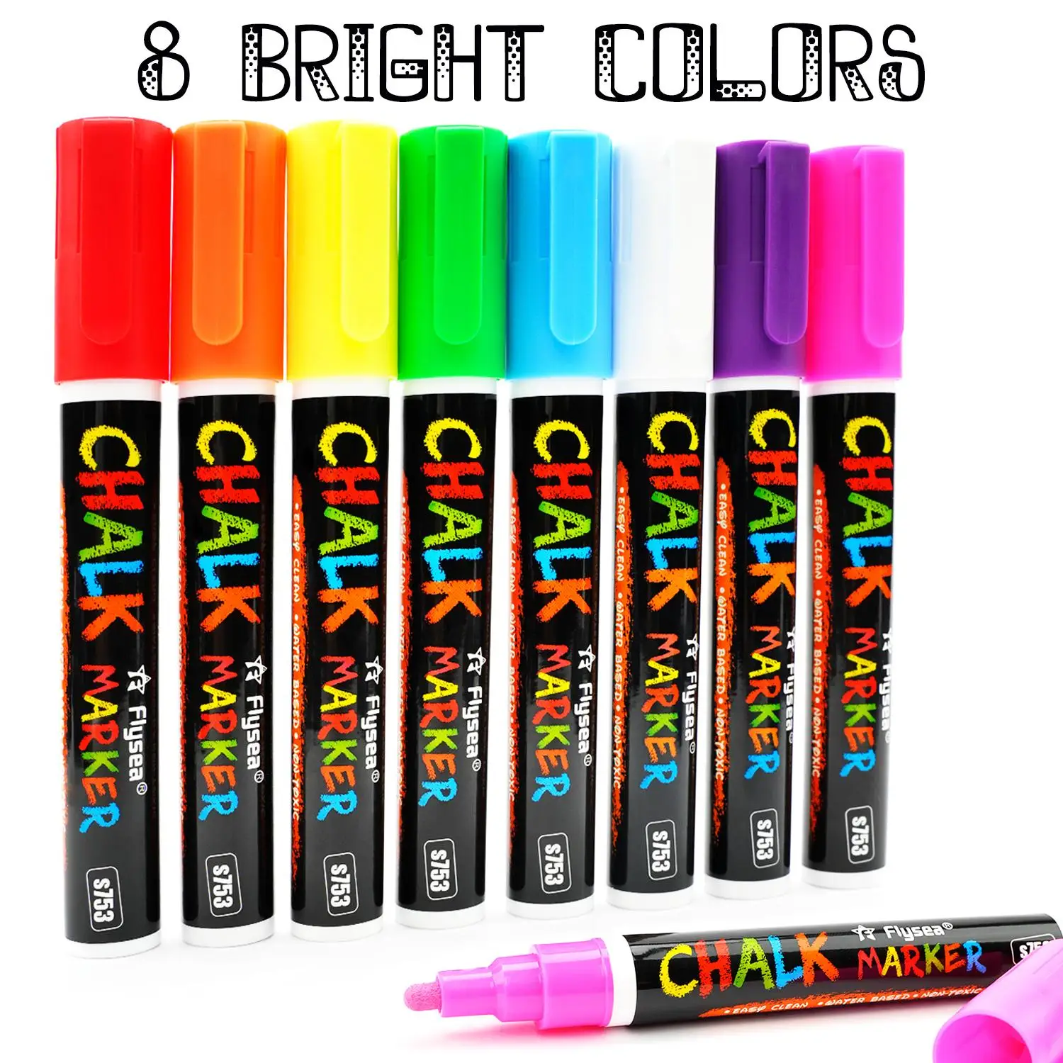 8Pcs/Set Liquid Chalk Marker Pens Erasable Multi-Color Highlighter Led Writing Board Glass Window Art 8 Kinds of Colors Marker Pens
