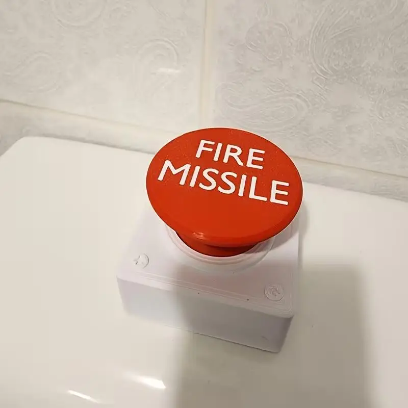 1pcs Fire Missile Toilet Button Extender – Durable Plastic, No-Drill, Classic Design, Bathroom Upgrade