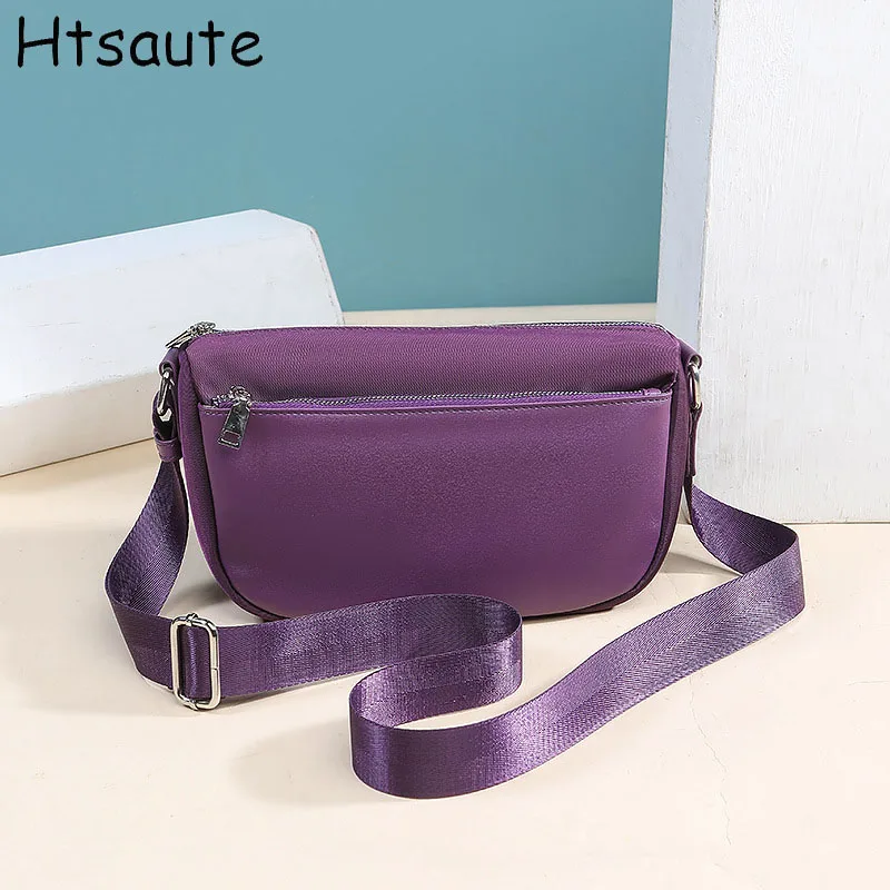 

Casual Nylon Crossbody Bags Korean Simplified Large Capacity Sports Hobos Bag Solid Color Lightweight Dumpling Bagd Women